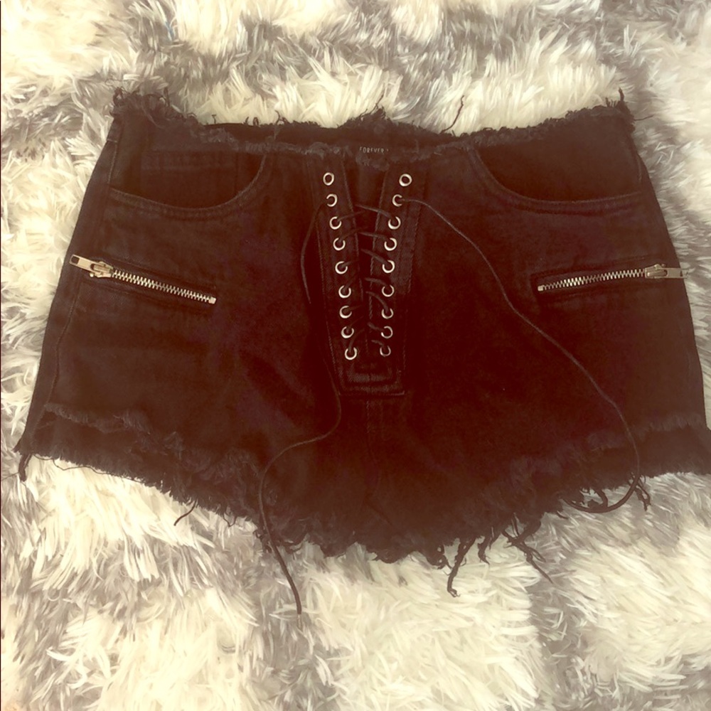 Corset lace up shorts